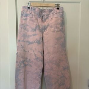 Anthropology Maeve Colette jeans Pink and light Blue Tie-Dye Jeans